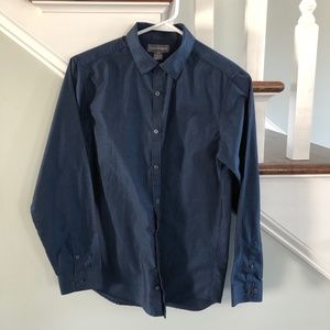 Van Heusen Navy Blue Dress Shirt Size L(14/16)